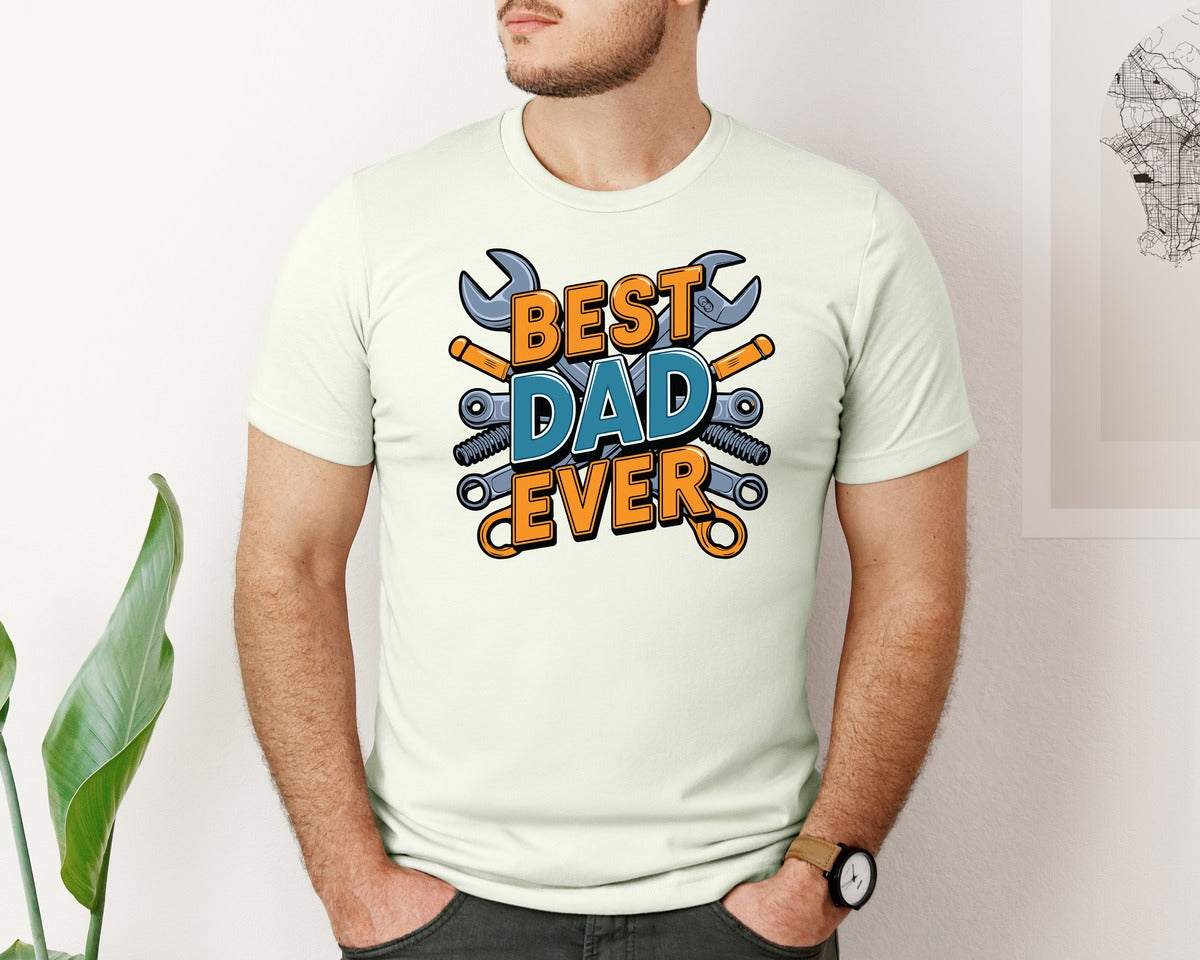 brand:Bella Canvas|color:Citron|Mechanic Dad 3 Graphic T-Shirt