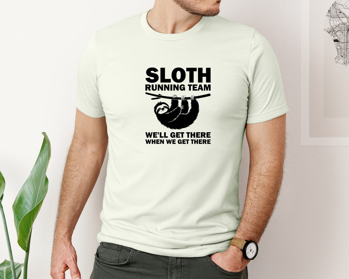 brand:Bella Canvas|color:Citron|Sloth Running Team T Shirt 2 Graphic T-Shirt