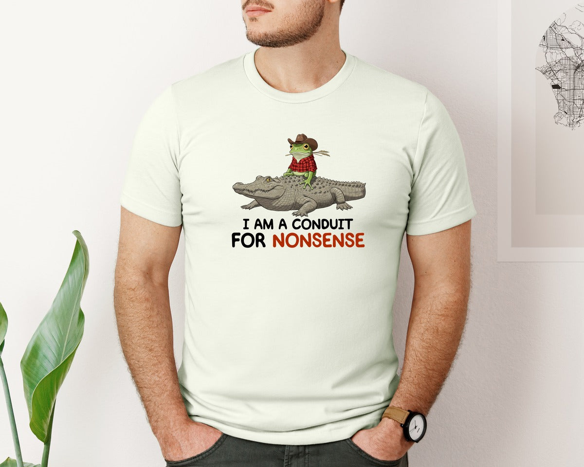 brand:Bella Canvas|color:Citron|I Am A Conduit For Nonsense Frog And All Graphic T-Shirt