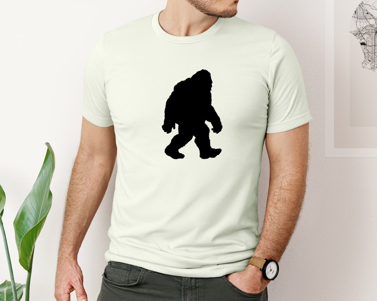 brand:Bella Canvas|color:Citron|Bigfoot Sasquatch Figure Design Graphic T-Shirt