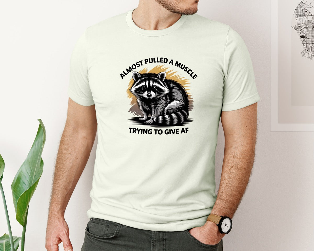 brand:Bella Canvas|color:Citron|Funny Raccoon Sarcastic Quote Graphic T-Shirt