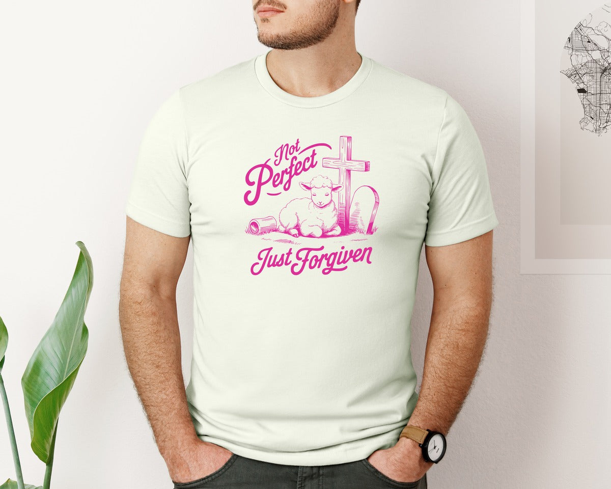brand:Bella Canvas|color:Citron|Not Perfect Just Forgiven Design 18 Graphic T-Shirt