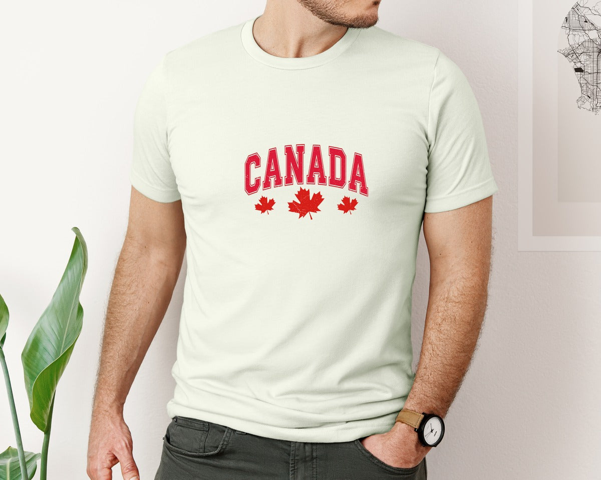 brand:Bella Canvas|color:Citron|Canada Maple Leaf Canada Graphic T-Shirt