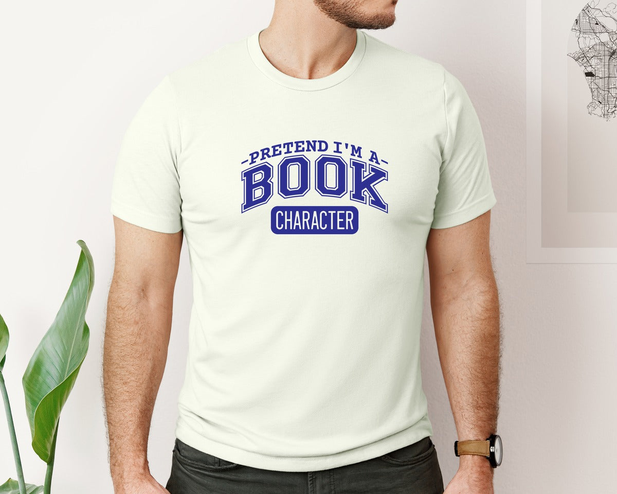 brand:Bella Canvas|color:Citron|Pretend Im A Book Character Book Lover 2 Graphic T-Shirt