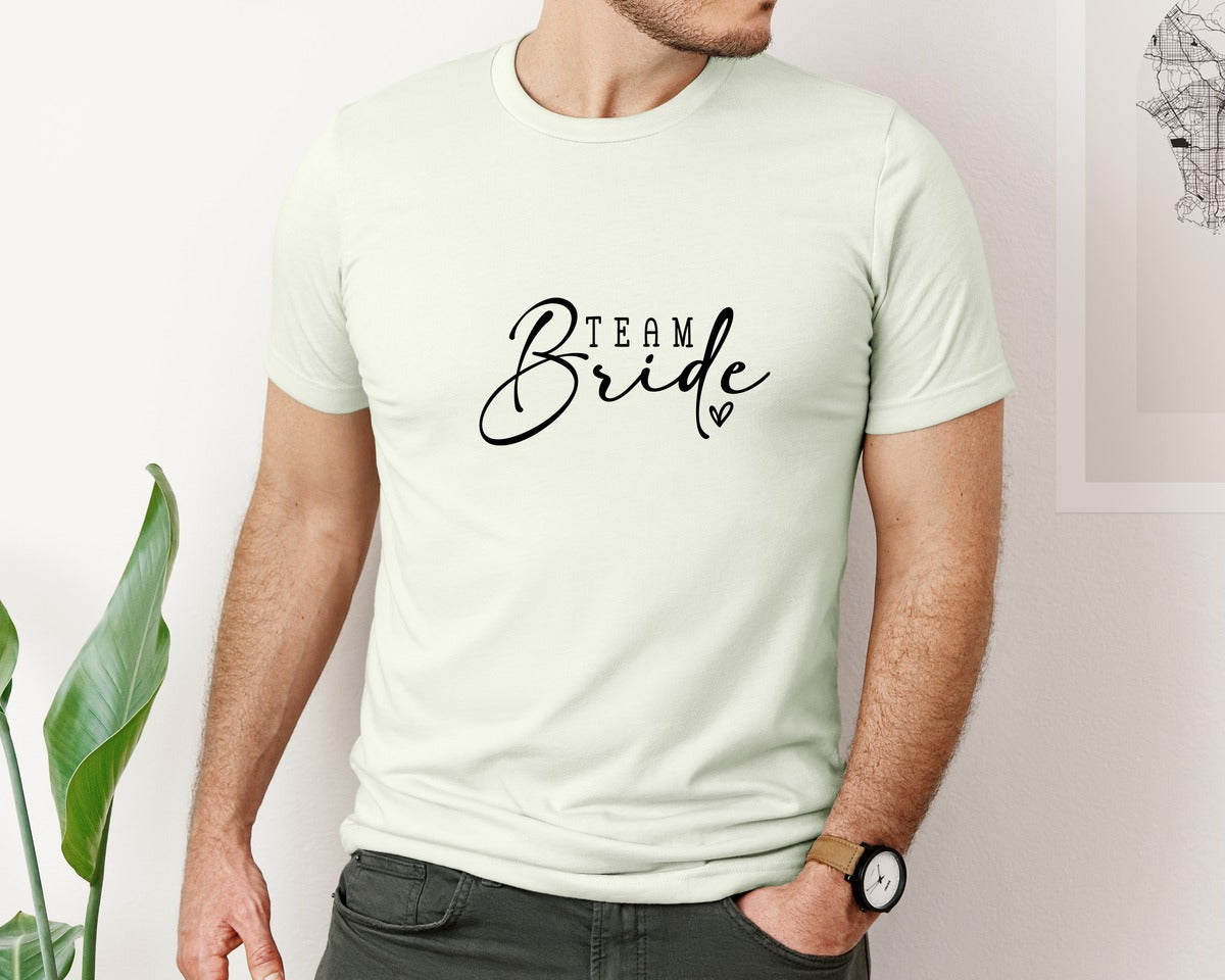brand:Bella Canvas|color:Citron|Team Bride Bridal Party Graphic T-Shirt