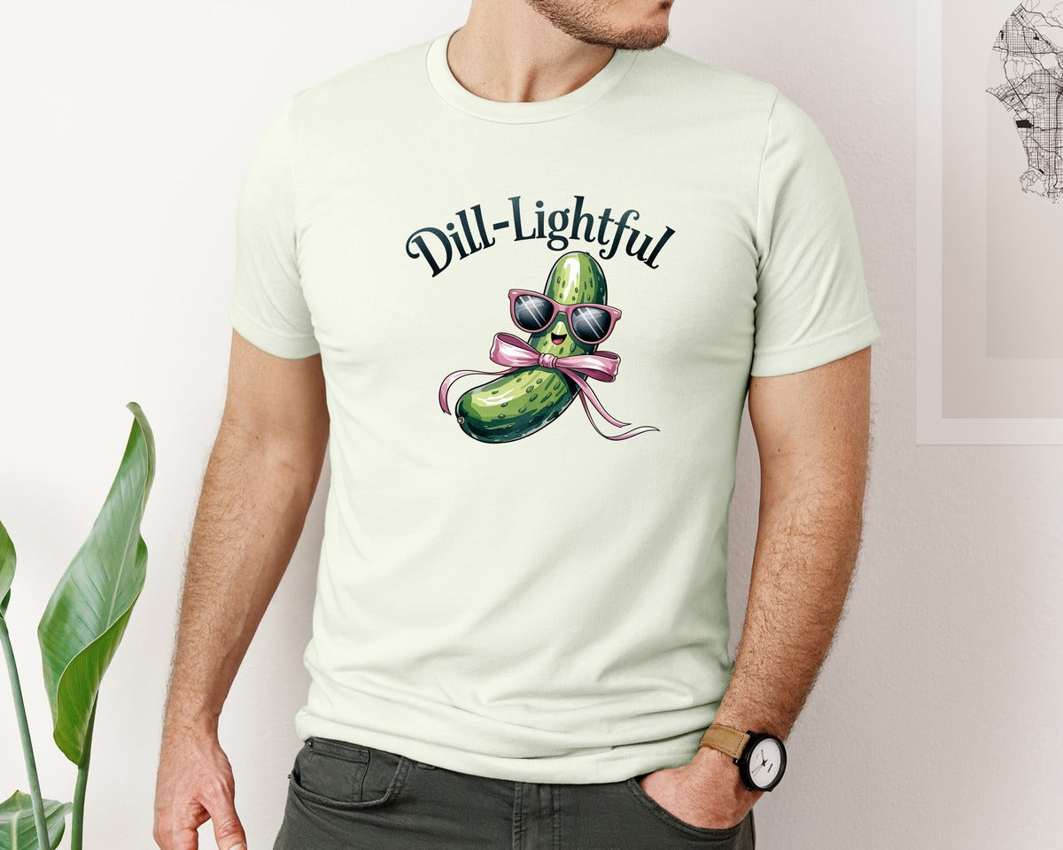 brand:Bella Canvas|color:Citron|Dill Lightful Funny Pickle 2 Graphic T-Shirt