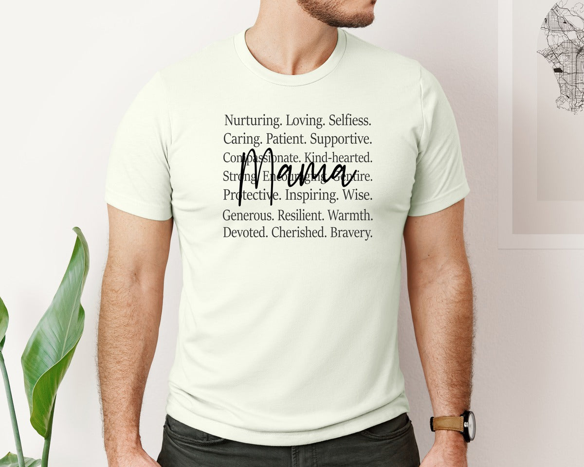 brand:Bella Canvas|color:Citron|Mama Words Mothers Day Graphic T-Shirt