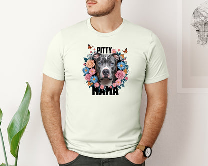 brand:Bella Canvas|color:Citron|Pitty Mama Cute Pitbull Dog 3 Graphic T-Shirt