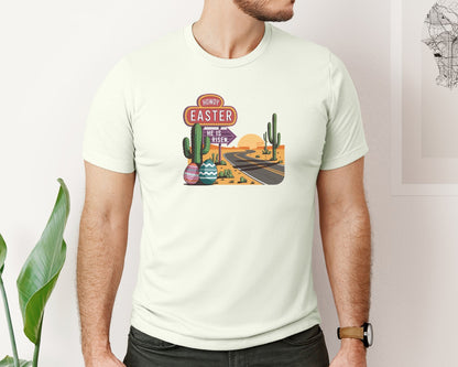 brand:Bella Canvas|color:Citron|Howdy Easter Western Desert Easter 3 Graphic T-Shirt