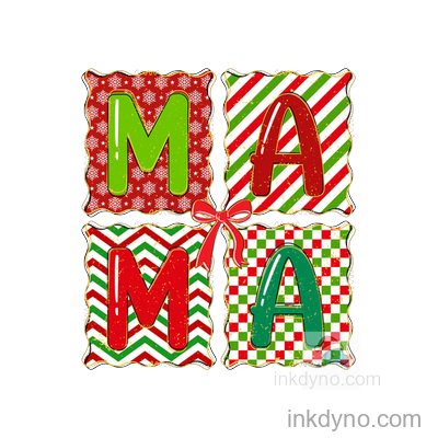 Festive Mama Monogram Dtf Transfer Design — DTF Transfer