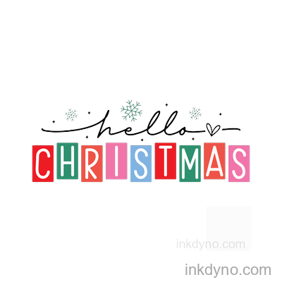Colorful Christmas Typography DTF Transfer - Ready to Press