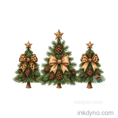 Coquette Leopard Tree DTF Transfer – Ready to Press (Christmas)