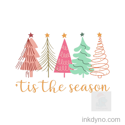 Tis The Season Festive Christmas Tree Design — DTF Transfer