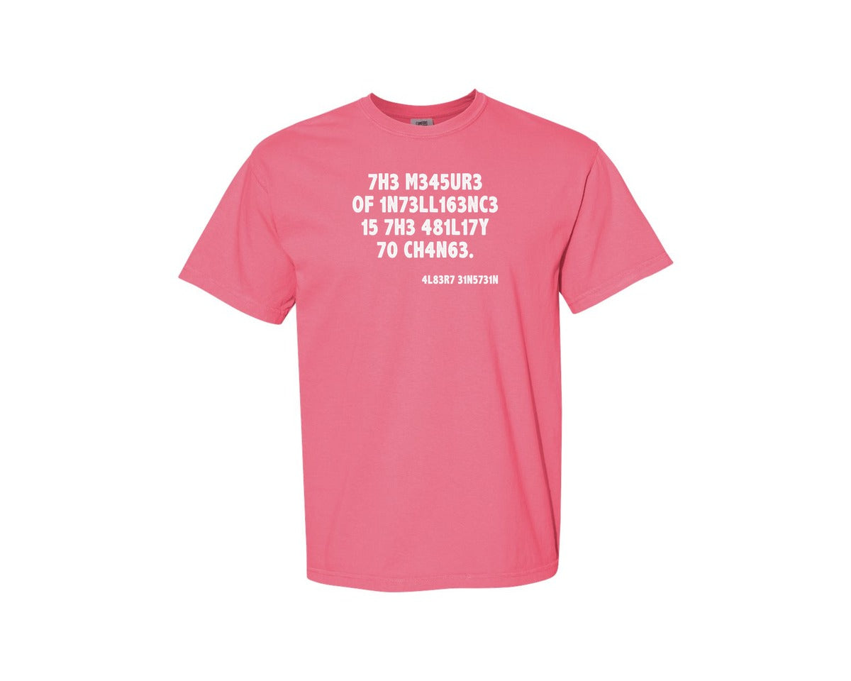 brand:Comfort Colors|color:Crunchberry|Einstein The Measure Of Intelligence Graphic T-Shirt