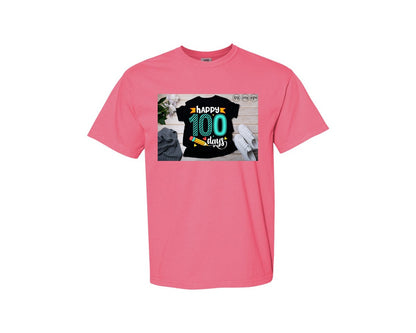 brand:Comfort Colors|color:Crunchberry|100 Days Of School Shirt 10 Graphic T-Shirt