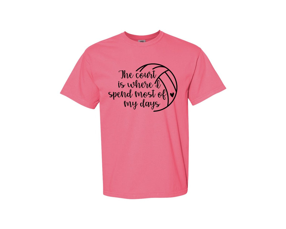brand:Comfort Colors|color:Crunchberry|Volleyball Mom 24 Graphic T-Shirt