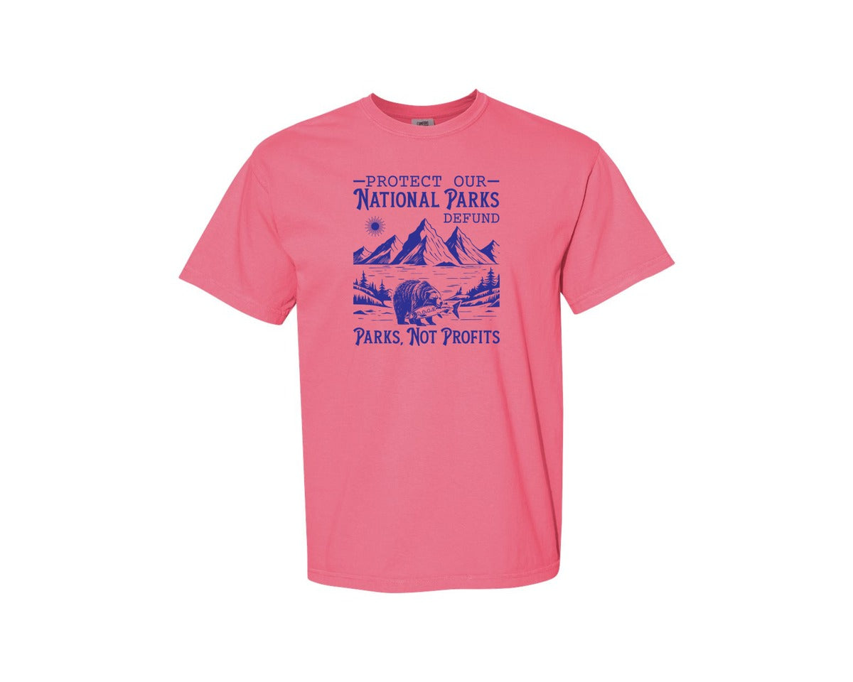 brand:Comfort Colors|color:Crunchberry|Protect Our National Parks Defund Doge Graphic T-Shirt
