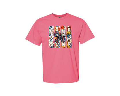 brand:Comfort Colors|color:Crunchberry|Floral Mama Coquette Bow Mothers Day 3 Graphic T-Shirt