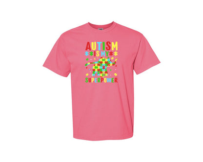 brand:Comfort Colors|color:Crunchberry|Autism Is My Superpower T Shirt 2 Graphic T-Shirt