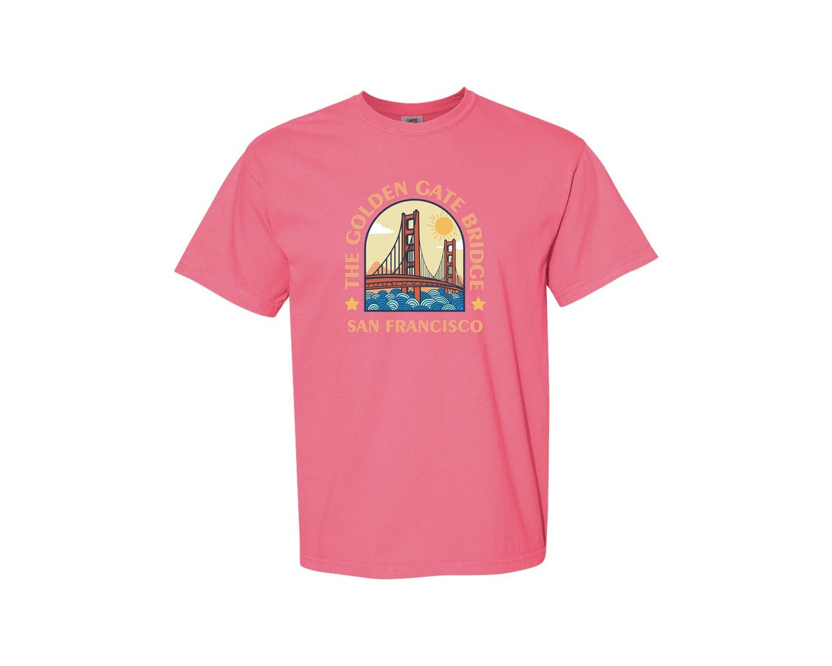 brand:Comfort Colors|color:Crunchberry|The Golden Gate Bridge Graphic T-Shirt