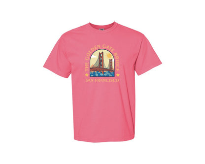 brand:Comfort Colors|color:Crunchberry|The Golden Gate Bridge Graphic T-Shirt