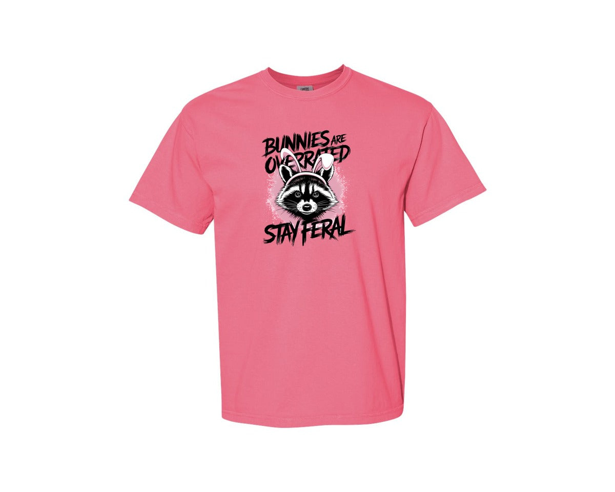 brand:Comfort Colors|color:Crunchberry|Bunnies Are Overrated Stay Feral 2 Graphic T-Shirt
