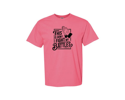 brand:Comfort Colors|color:Crunchberry|This Is How I Fight My Battles 2 Chron 2 Graphic T-Shirt