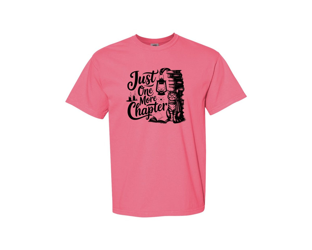 brand:Comfort Colors|color:Crunchberry|Just One More Chapter T Shirt Design Graphic T-Shirt