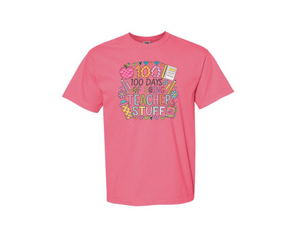 brand:Comfort Colors|color:Crunchberry|100 Days Of School 57 Graphic T-Shirt