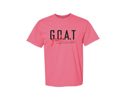 brand:Comfort Colors|color:Crunchberry|God Over All Things Shirt Design Graphic T-Shirt