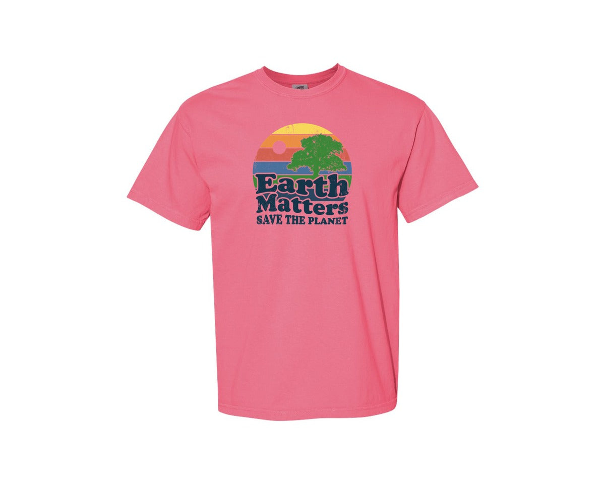 brand:Comfort Colors|color:Crunchberry|Earth Matters Save The Planet T Shirt Graphic T-Shirt