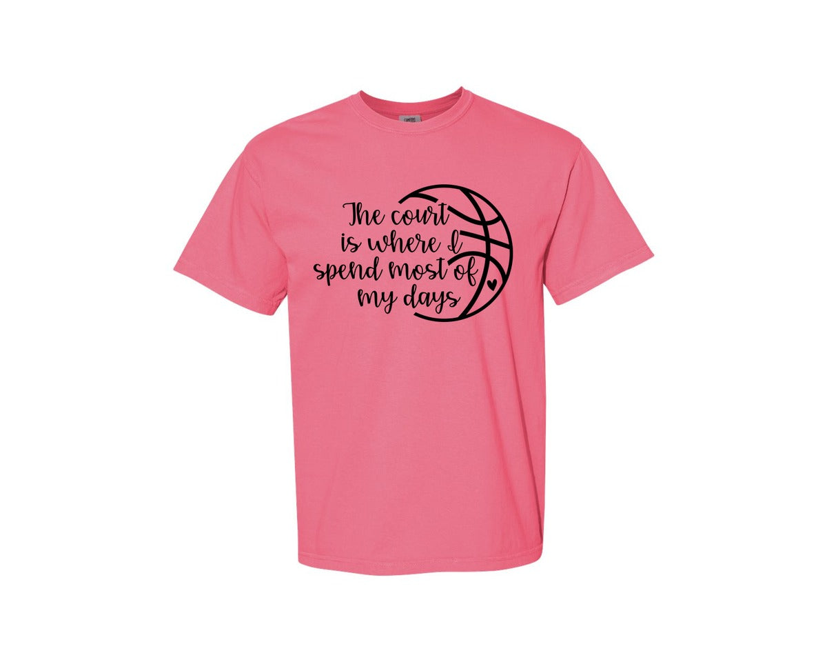 brand:Comfort Colors|color:Crunchberry|Basketball Mom 80 Graphic T-Shirt