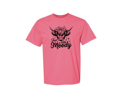 brand:Comfort Colors|color:Crunchberry|Just A Little Moody T Shirt Design Graphic T-Shirt