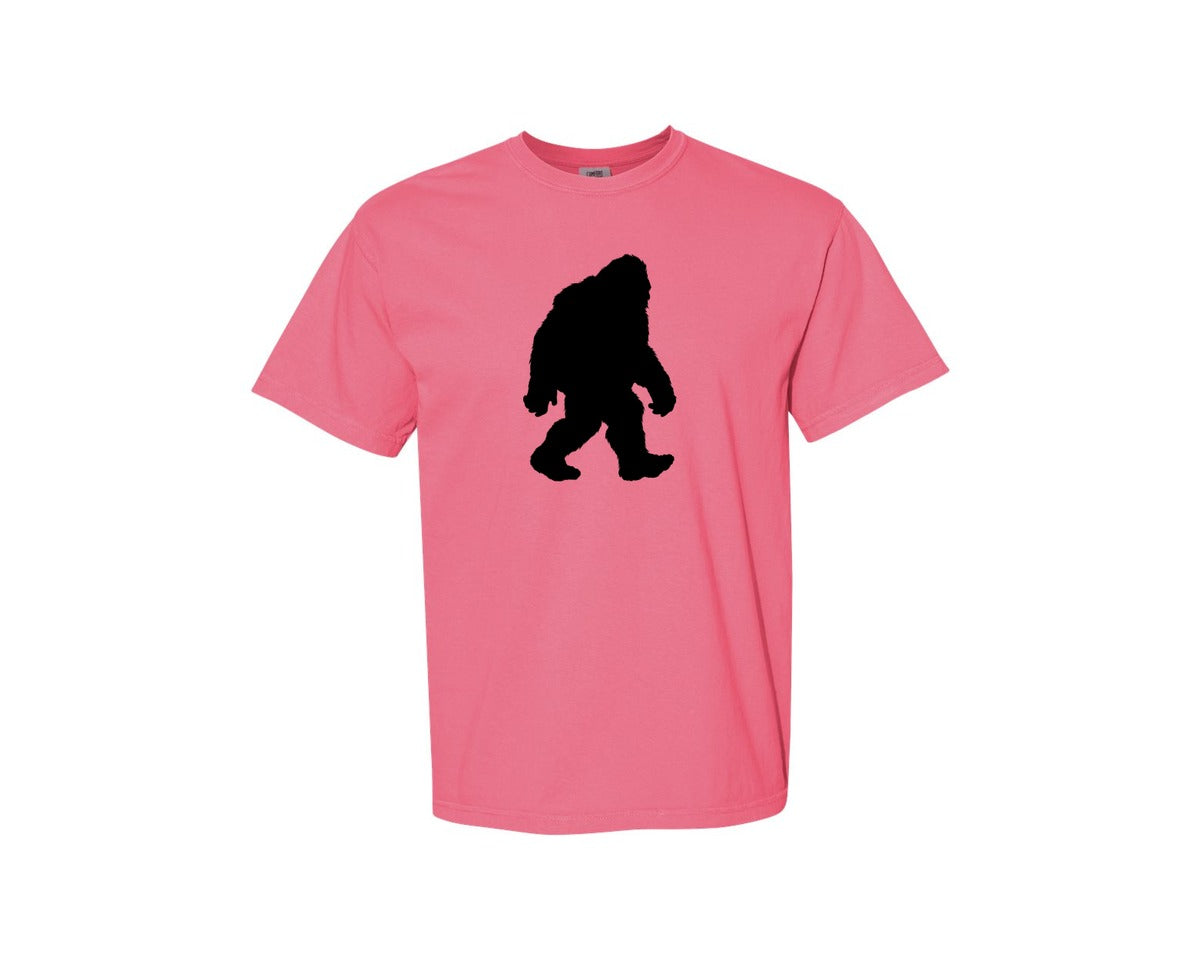 brand:Comfort Colors|color:Crunchberry|Bigfoot Sasquatch Figure Design Graphic T-Shirt