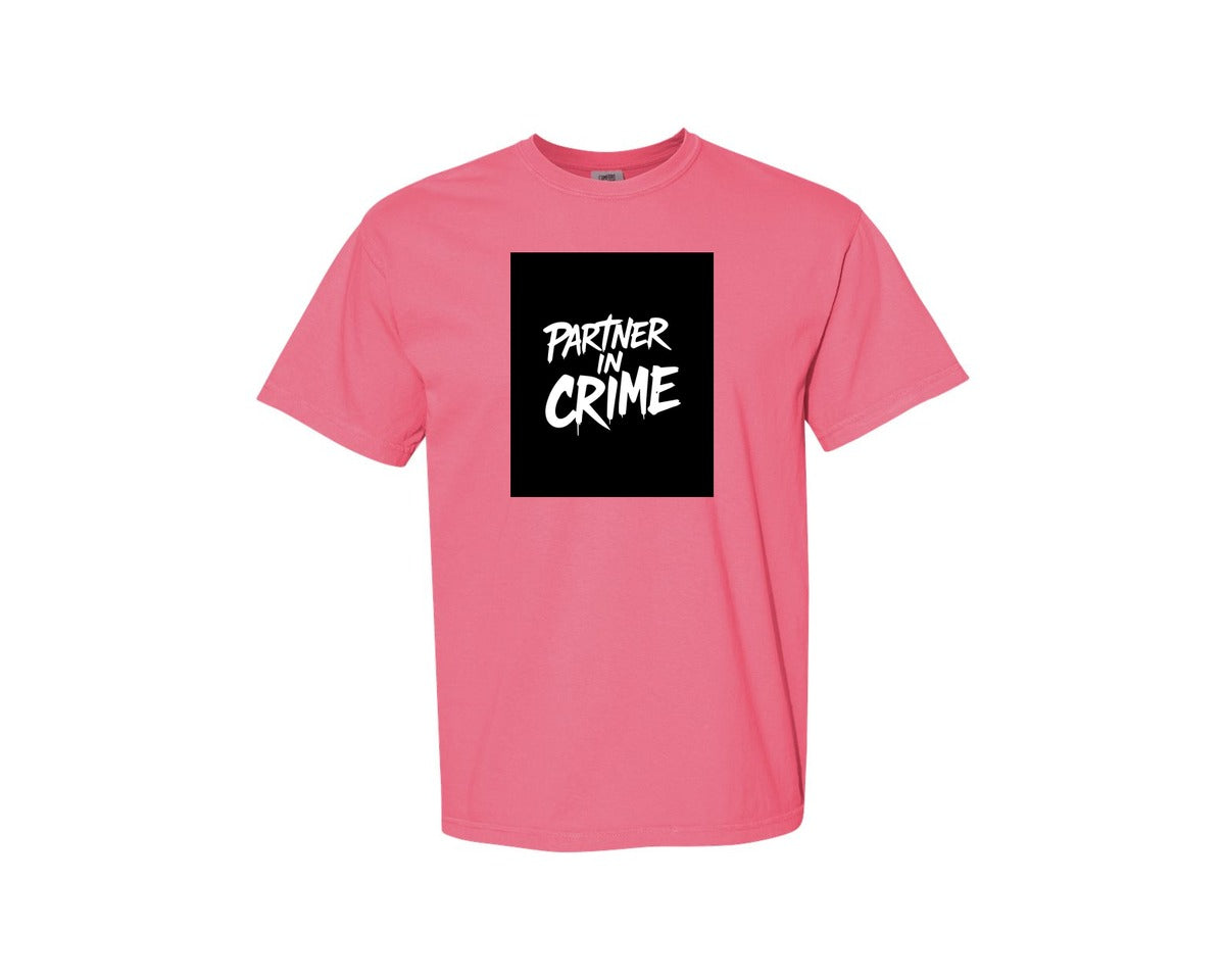 brand:Comfort Colors|color:Crunchberry|Partner In Crime T Shirt Design Graphic T-Shirt