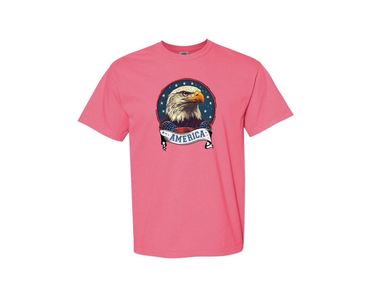 brand:Comfort Colors|color:Crunchberry|4Th Of July Patriotic America Graphic T-Shirt