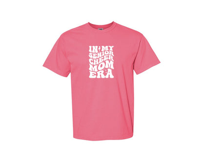 brand:Comfort Colors|color:Crunchberry|In My Senior Cheer Mom Era 2 Graphic T-Shirt