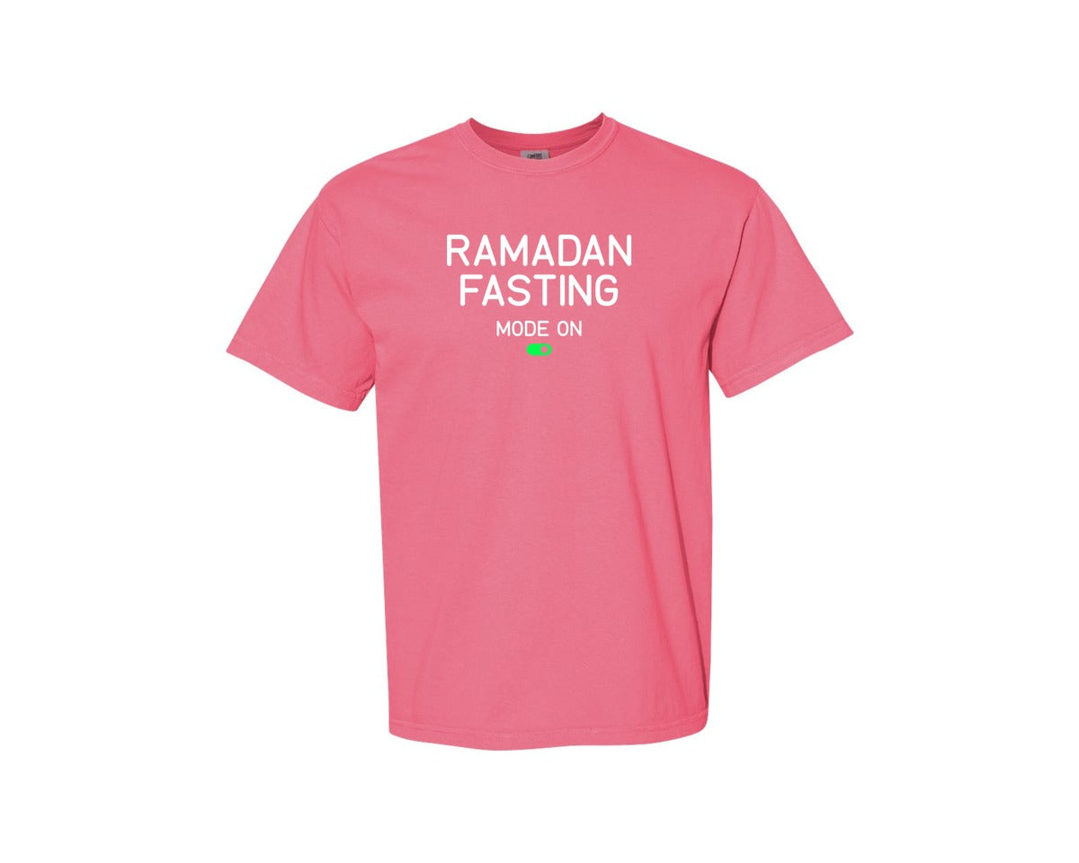 brand:Comfort Colors|color:Crunchberry|Ramadan Fasting Mode On Ramadan Typogra Graphic T-Shirt