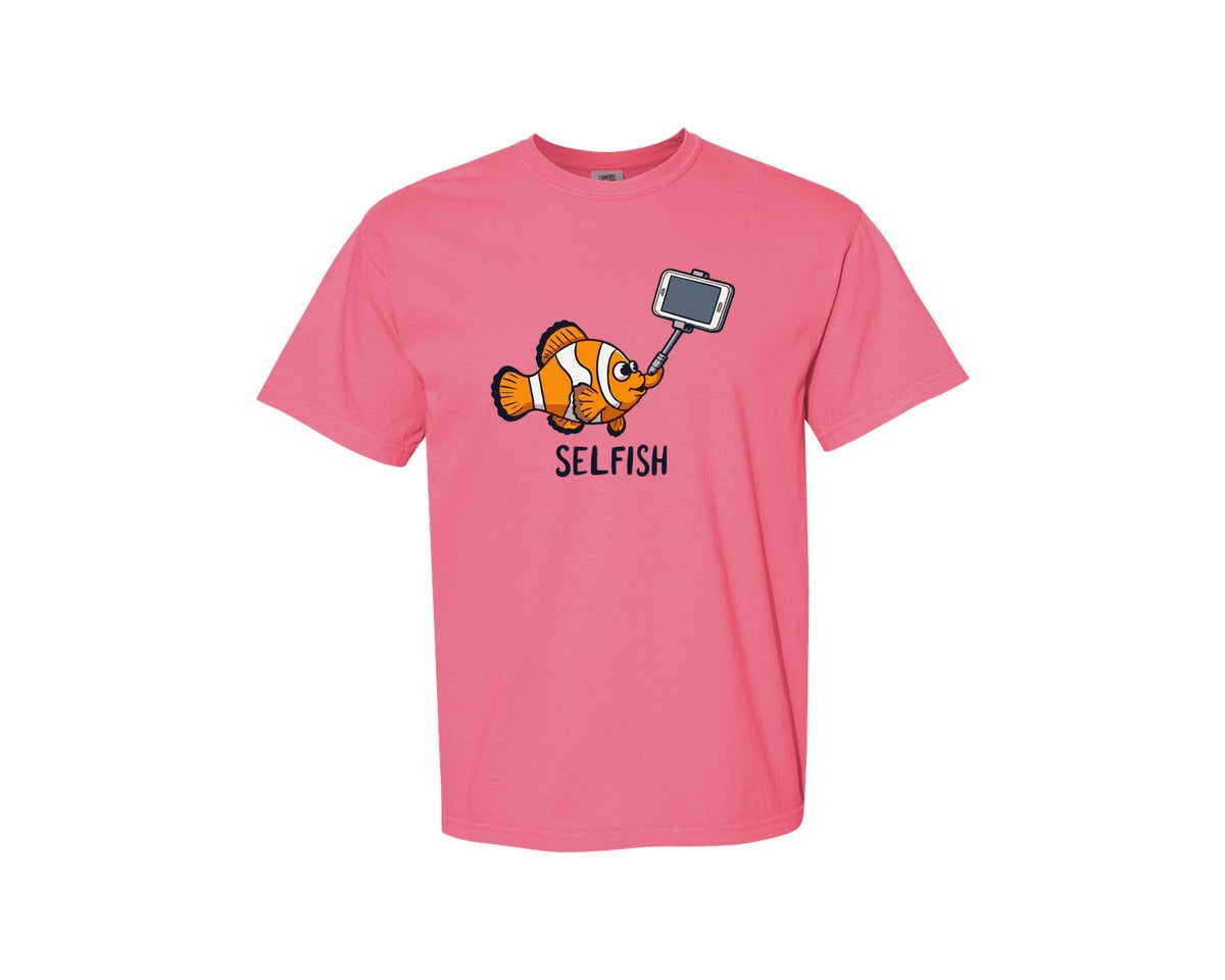 brand:Comfort Colors|color:Crunchberry|Selfish Clownfish Funny Fish Design Graphic T-Shirt