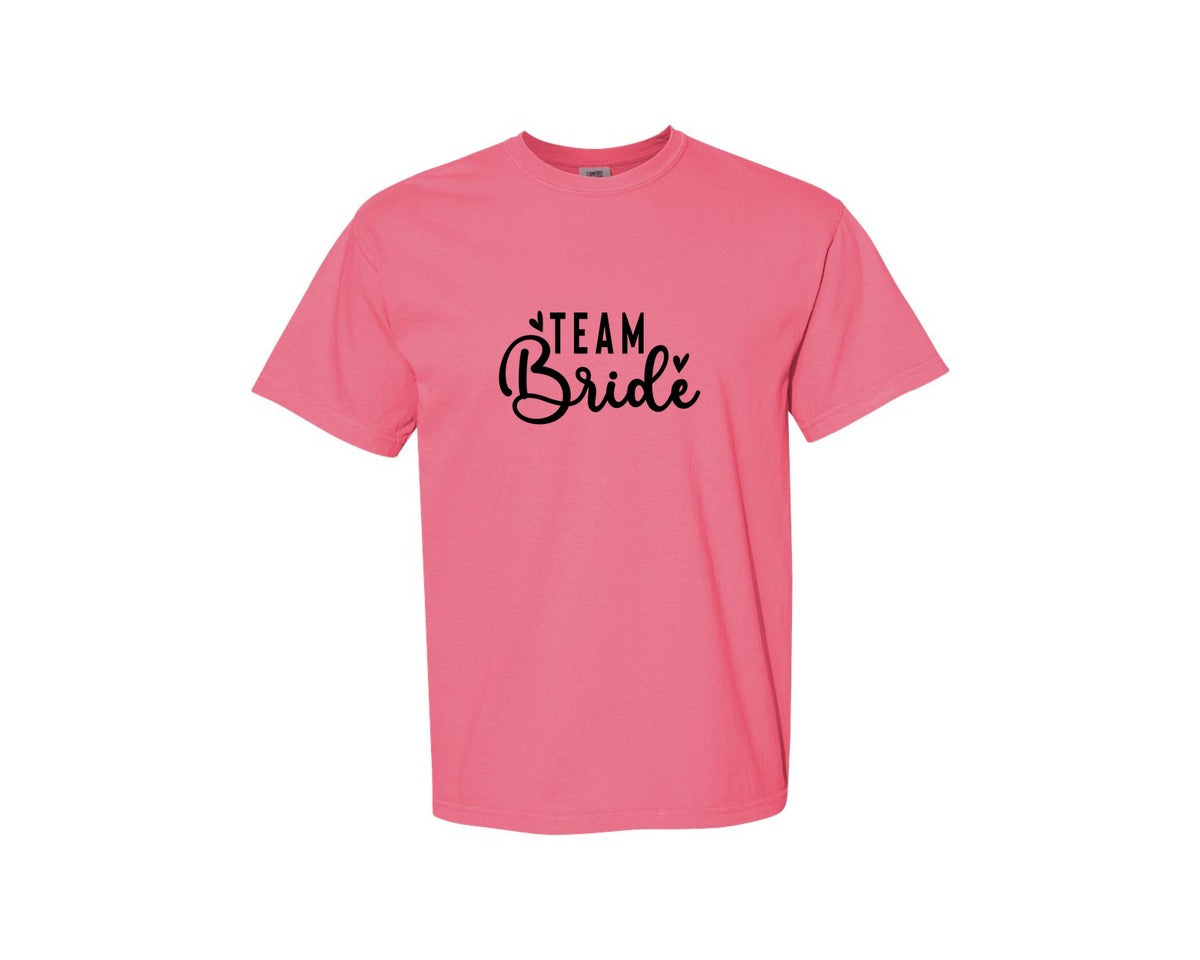 brand:Comfort Colors|color:Crunchberry|Team Bride Bride Graphic T-Shirt