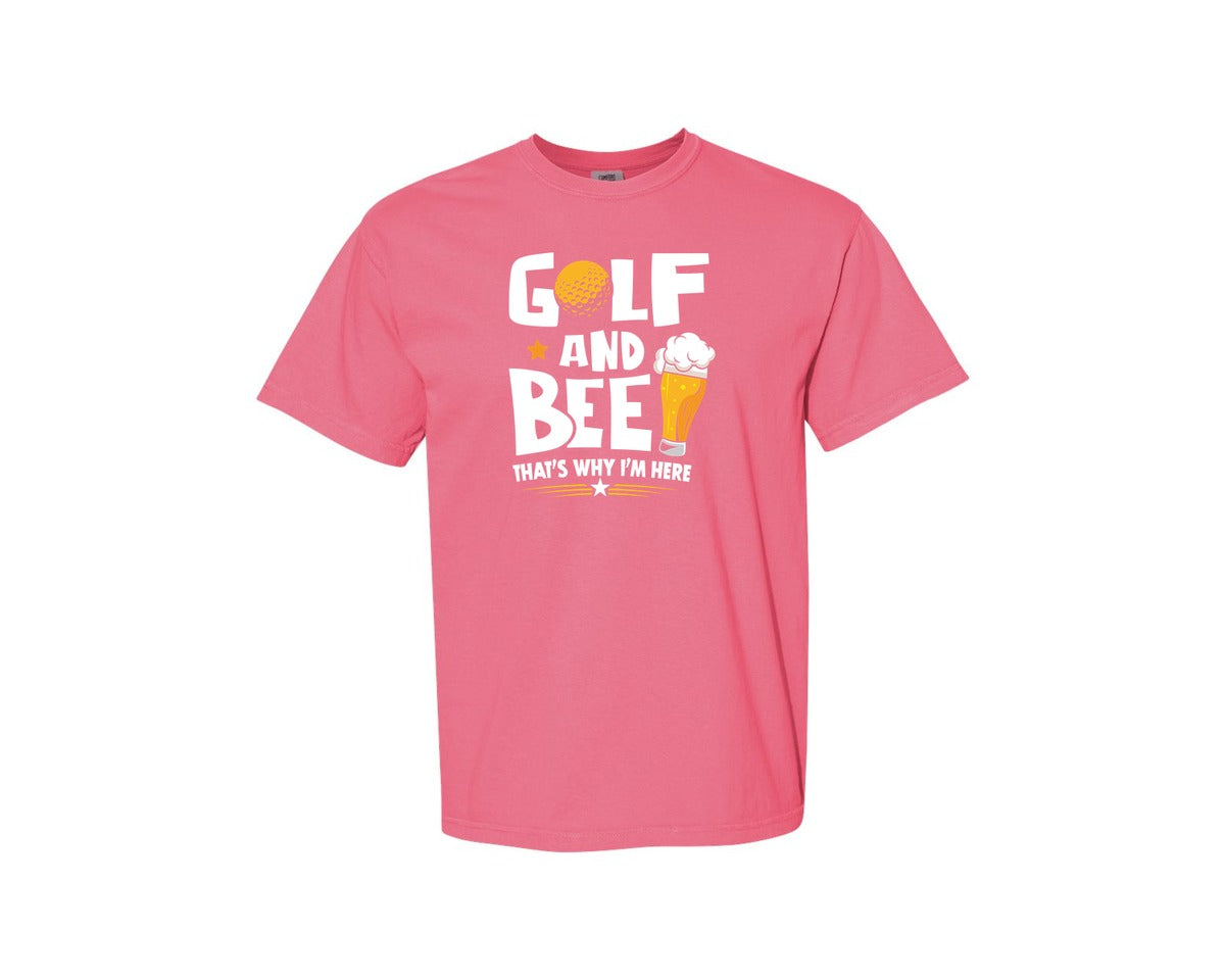 brand:Comfort Colors|color:Crunchberry|Funny Golf Beer Lover T Shirt Desin Graphic T-Shirt