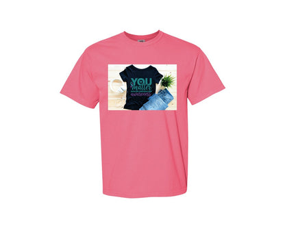 brand:Comfort Colors|color:Crunchberry|Suicide Prevention Awareness 8 Graphic T-Shirt