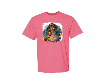 brand:Comfort Colors|color:Crunchberry|Dog In Pocket Square Tshirt 29 Graphic T-Shirt