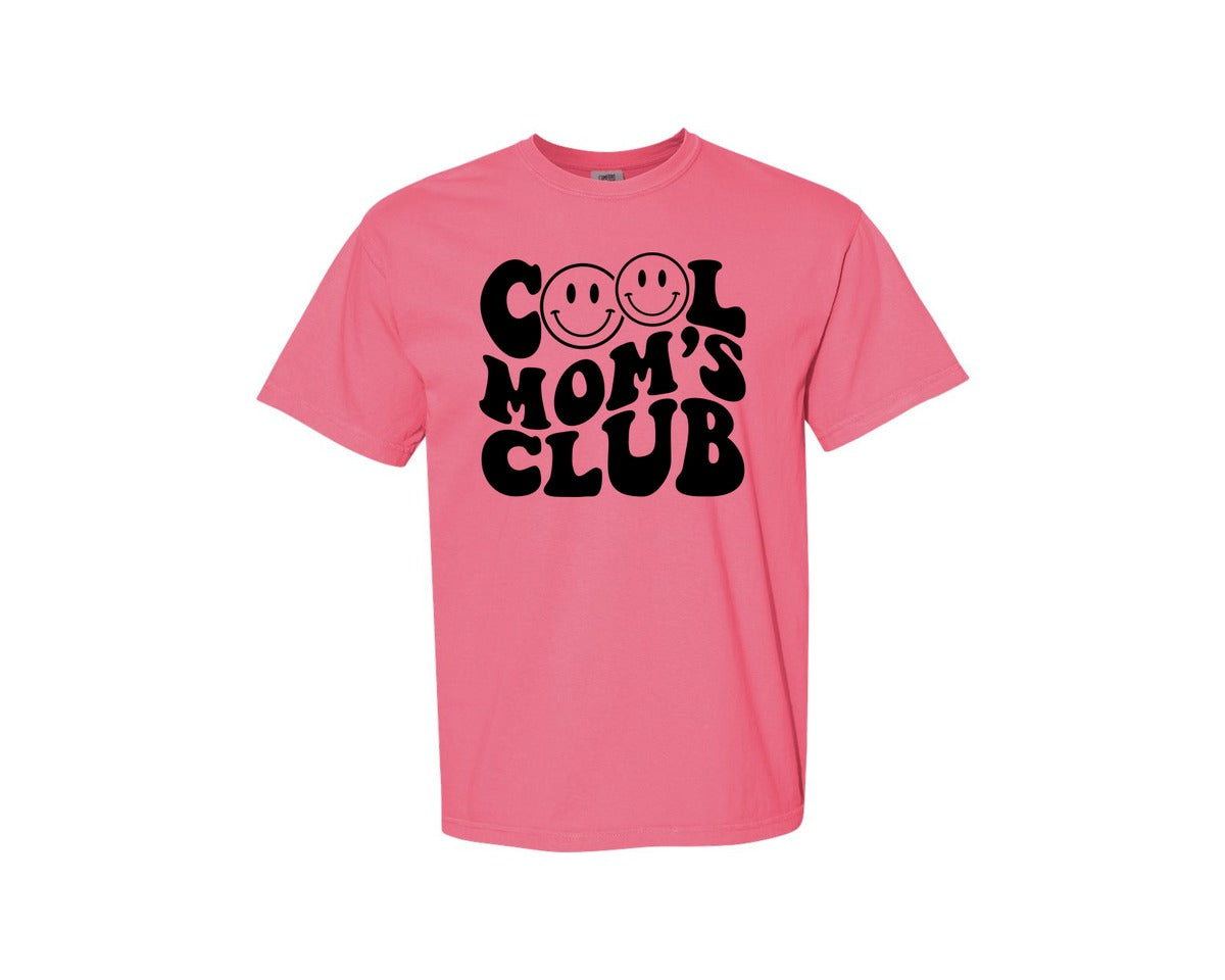 brand:Comfort Colors|color:Crunchberry|Cool Moms Club Wavy 2 Graphic T-Shirt
