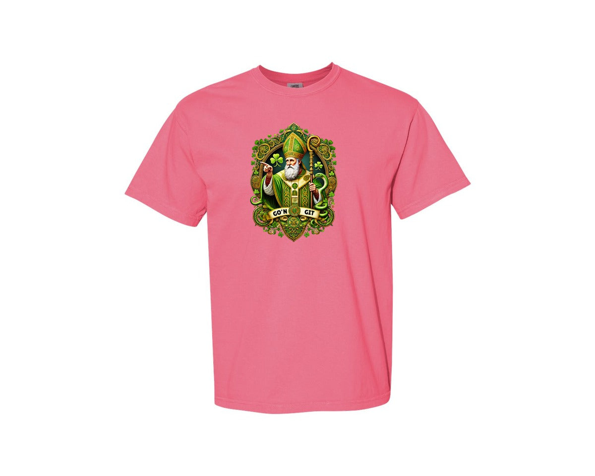 brand:Comfort Colors|color:Crunchberry|St Patricks Day Saint Patrick Graphic T-Shirt