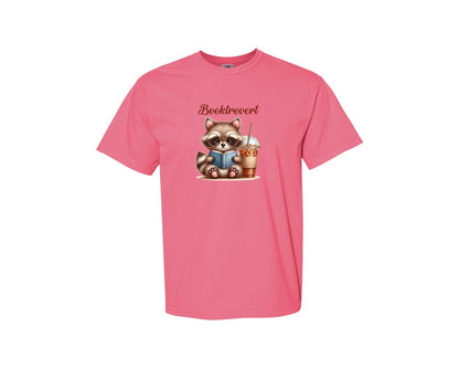 brand:Comfort Colors|color:Crunchberry|Booktrovert Easter Raccoon Book Coffee 3 Graphic T-Shirt