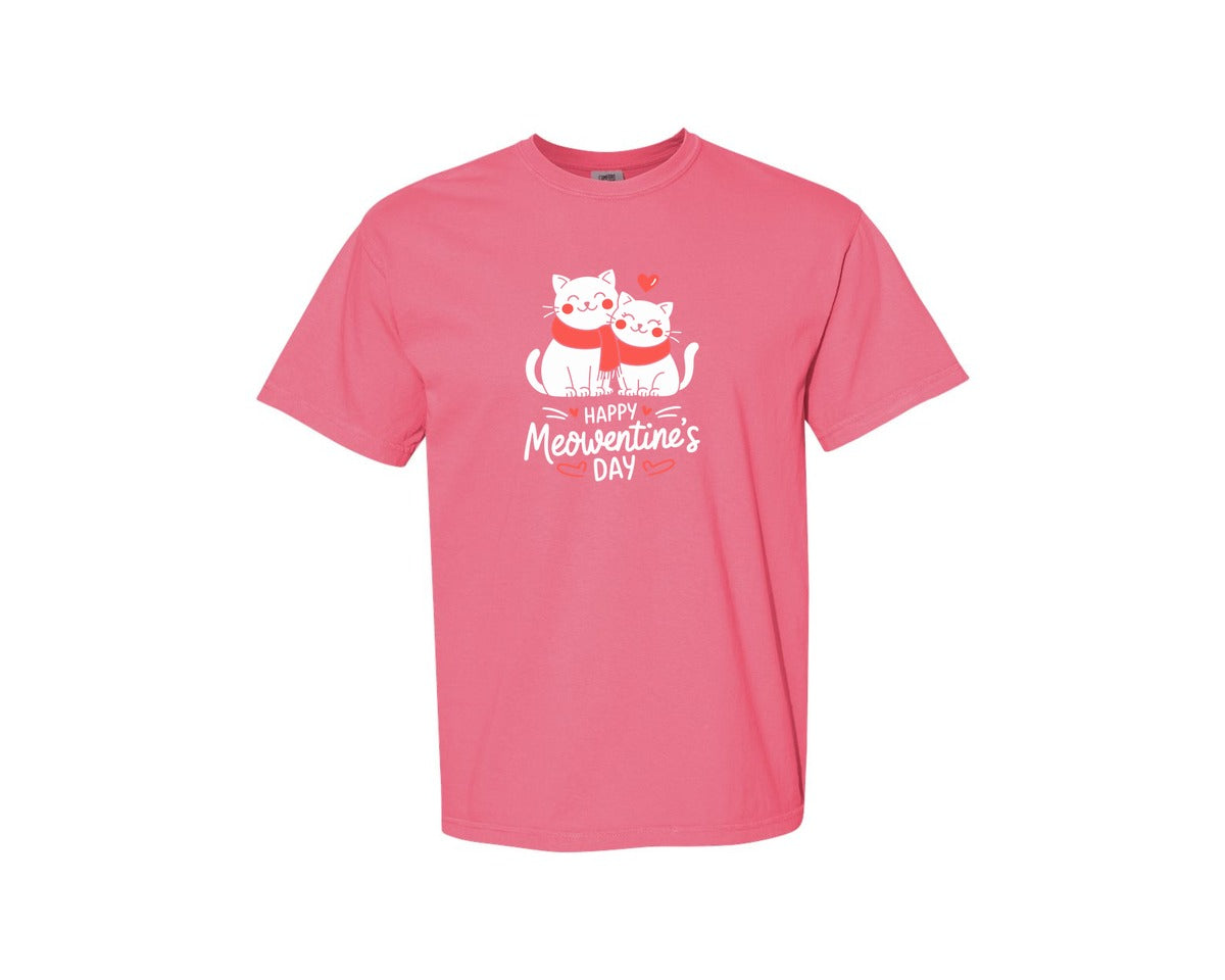 brand:Comfort Colors|color:Crunchberry|Happy Meowentines Day T Shirt Design 2 Graphic T-Shirt