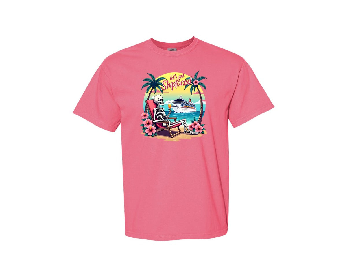 brand:Comfort Colors|color:Crunchberry|Cruise Lets Get Shipfaced Graphic T-Shirt
