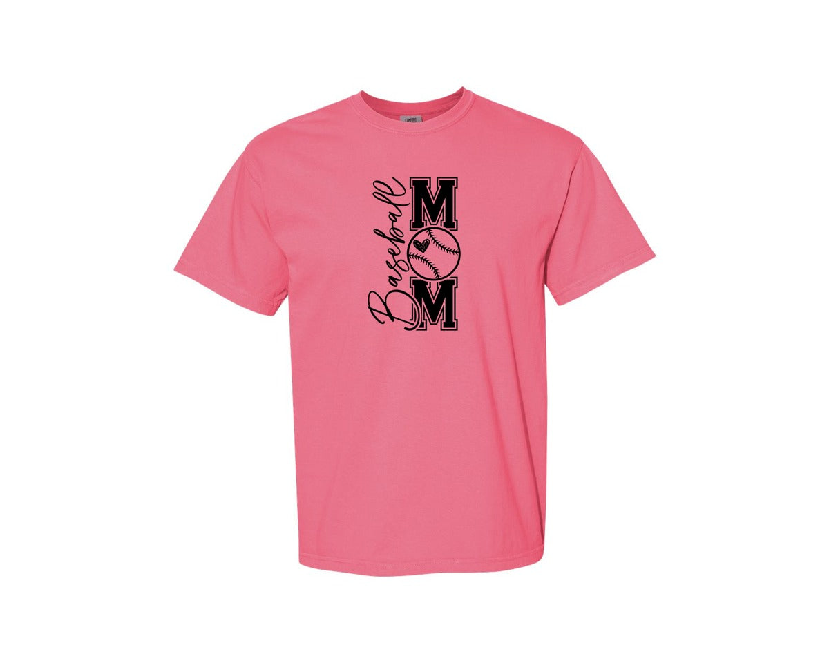 brand:Comfort Colors|color:Crunchberry|Baseball Mom Baseball Mom 2 Graphic T-Shirt