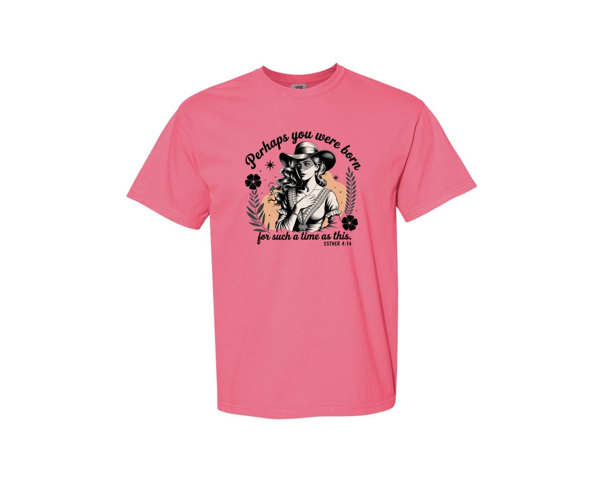 brand:Comfort Colors|color:Crunchberry|Perhaps You Were Born Christian 3 Graphic T-Shirt